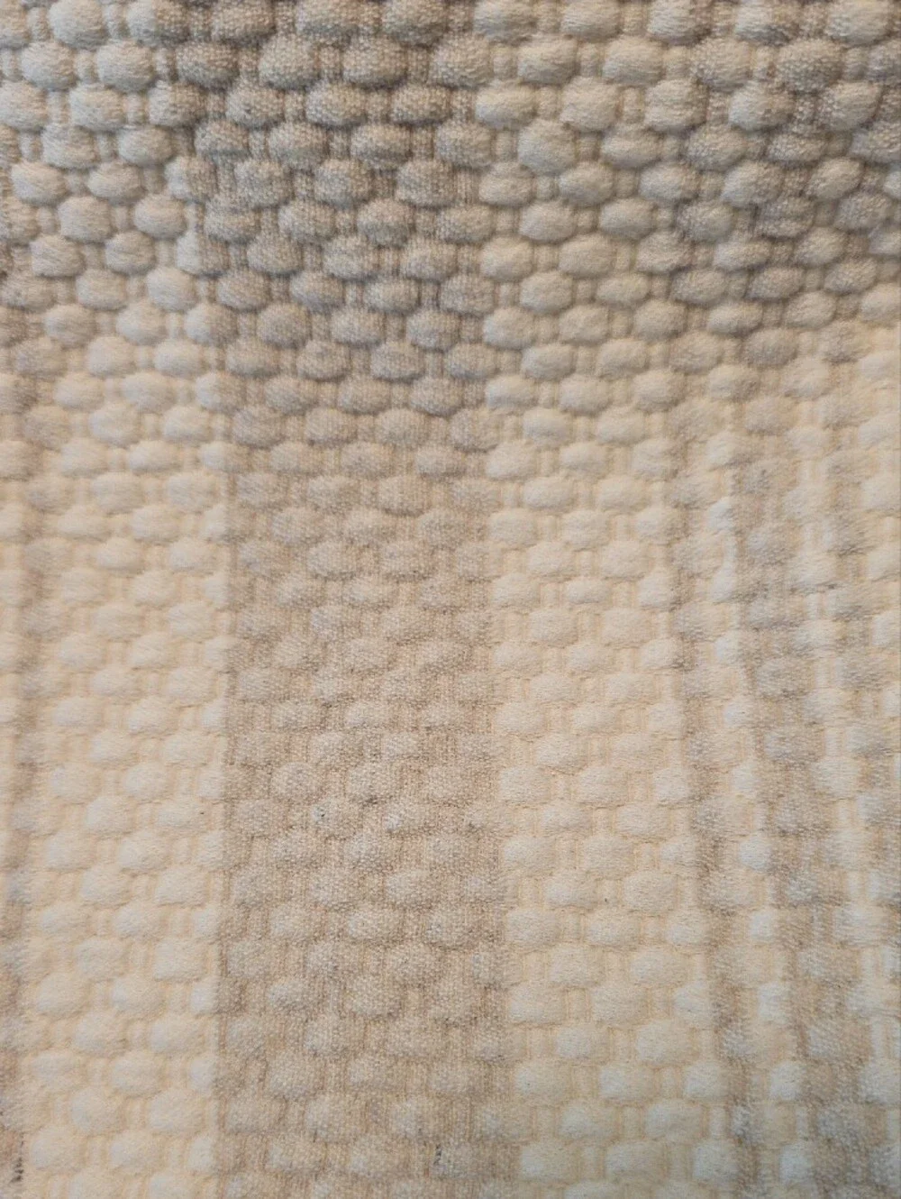 Linia Casa King Textured Striped  Blanket in Cream and Tan 104 X 92